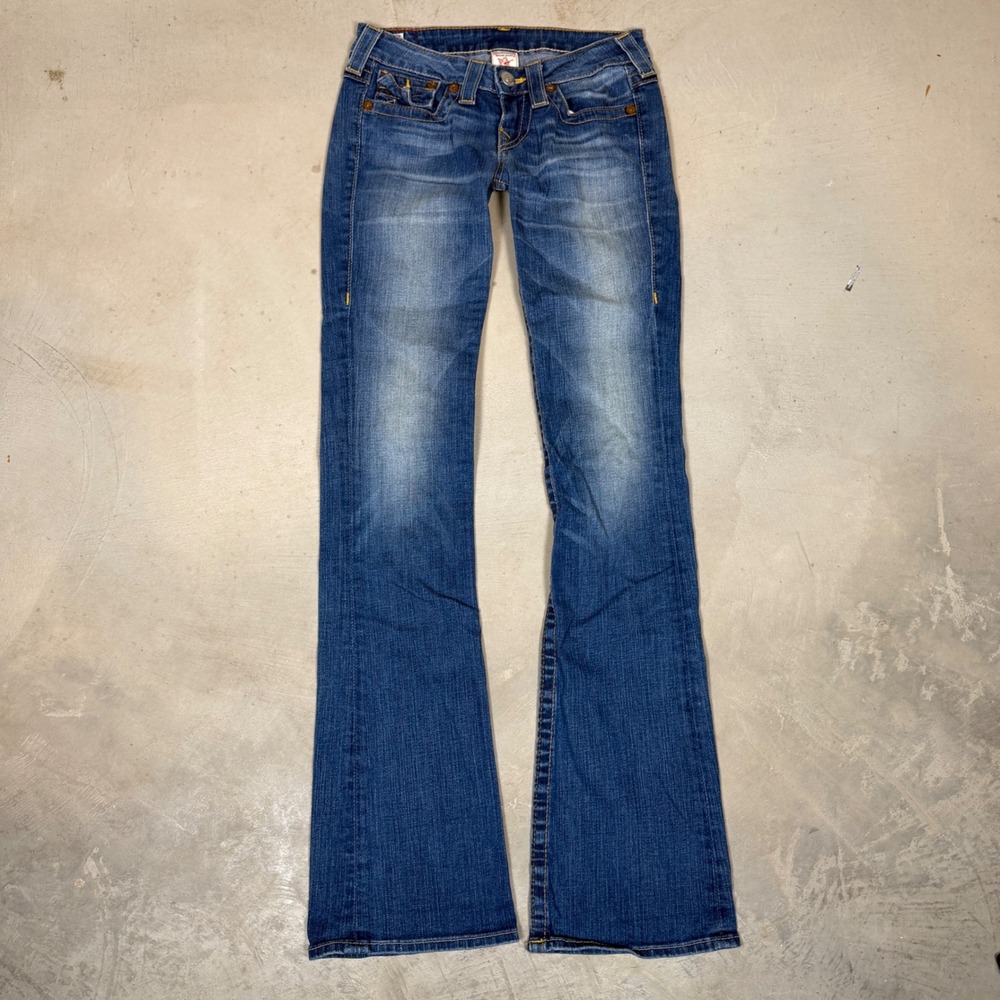 vintage True Religion Tony Low Rise Flare Jeans Medium Wash sz 26 Made in USA